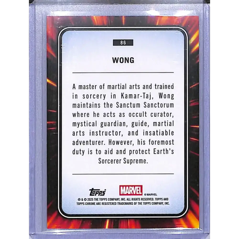 2025 Topps Marvel Chrome #86 Wong NM-MT - Marvel Card Single