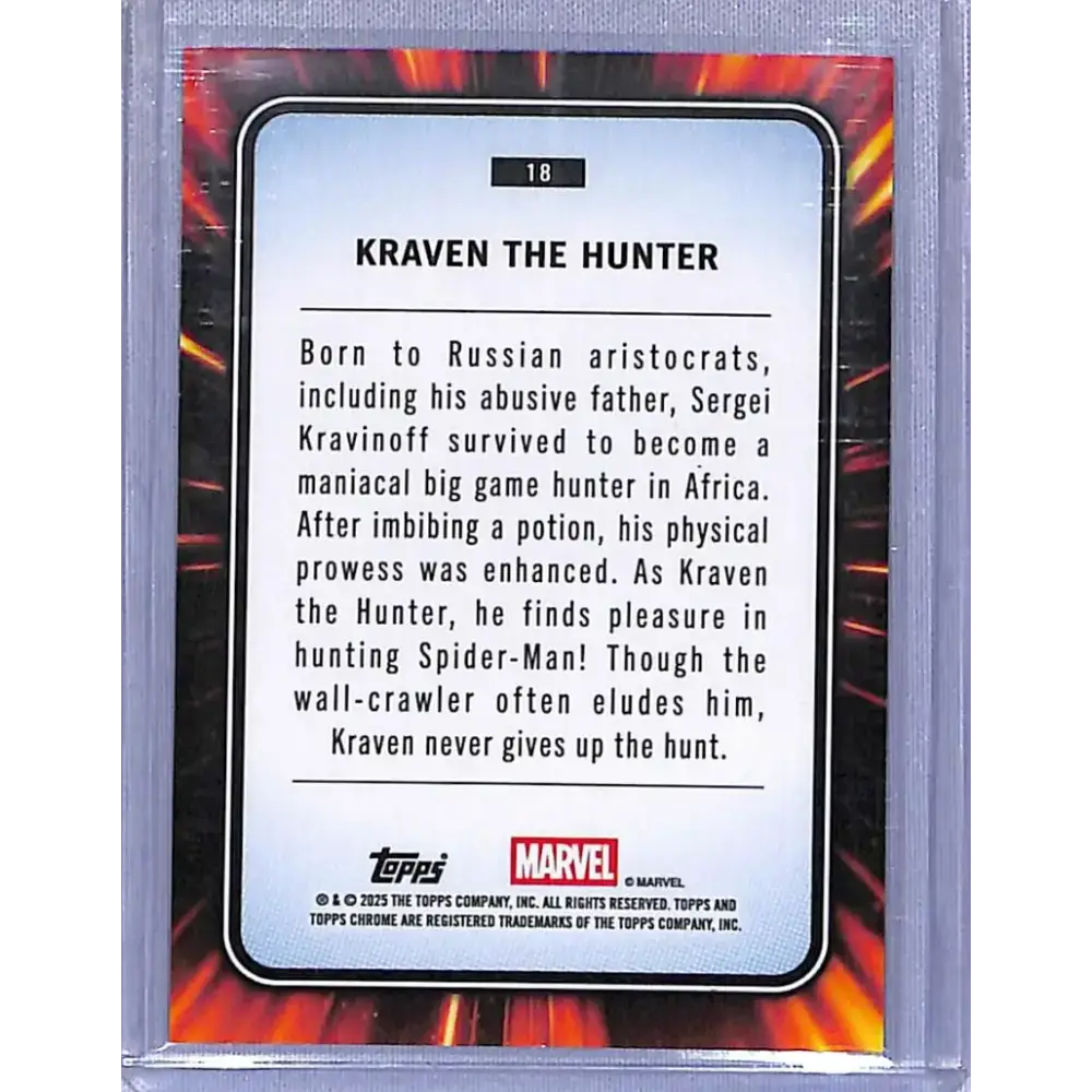 2025 Topps Marvel Chrome Orange #18 Kraven The Hunter NM-MT 19/25 - Marvel Card Single