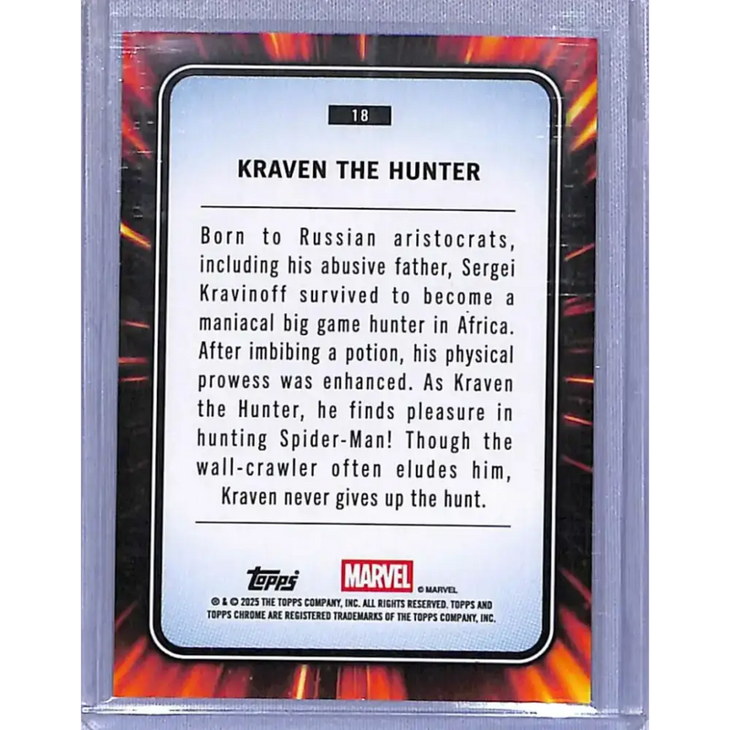 2025 Topps Marvel Chrome Orange #18 Kraven The Hunter NM-MT 19/25 - Marvel Card Single