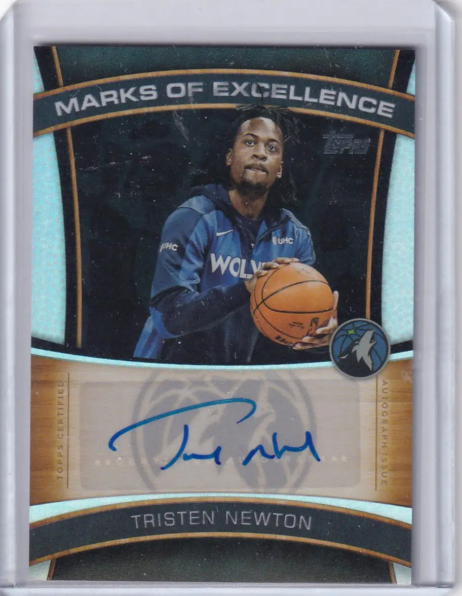 2025 TOPPS #ME-TN TRISTEN NEWTON EXCELLENCE AUTO- MINESSOTA TIMBERWOLVES - Basketball Card Single