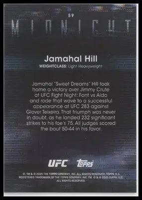 2025 Topps Midnight UFC #59 Jamahal Hill - UFC/MMA Card Single