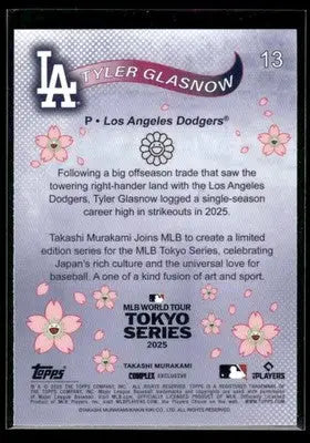 2025 Topps MLB World Tour Tokyo Series Murakami Tyler Glasnow #13 Dodgers