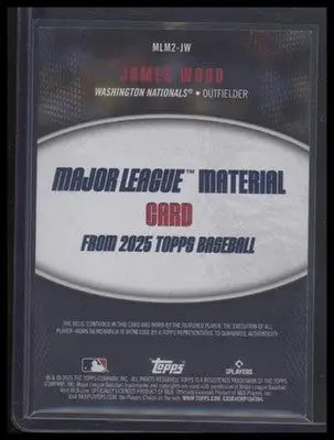 2025 Topps #MLM2-JW James Wood Major League Material Relics (Series Two) - Baseball Card Single