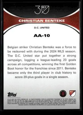 2025 Topps MLS 30th Anniv Collection #AA-10 Christian Benteke Anniv Accolades - Soccer Card Single