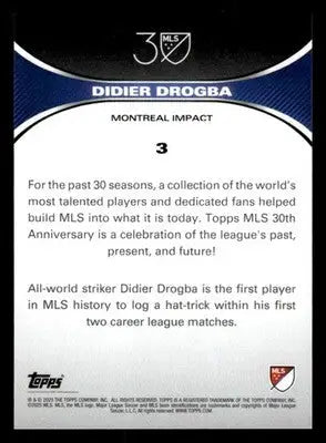 2025 Topps MLS 30th Anniversary Collection #3 Didier Drogba