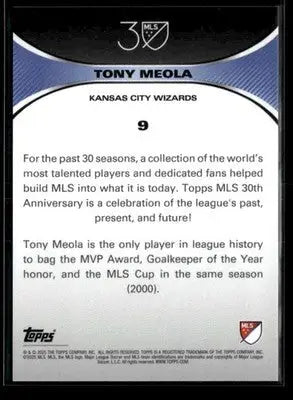 2025 Topps MLS 30th Anniversary Collection #9 Tony Meola