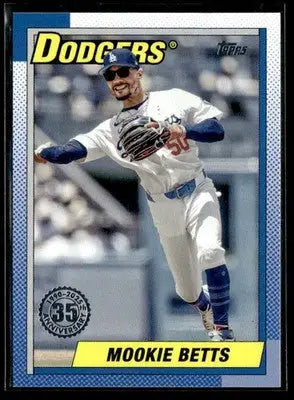 2025 Topps Mookie Betts #T90-60 1990 Topps Baseball 35th Anniversary Dodgers
