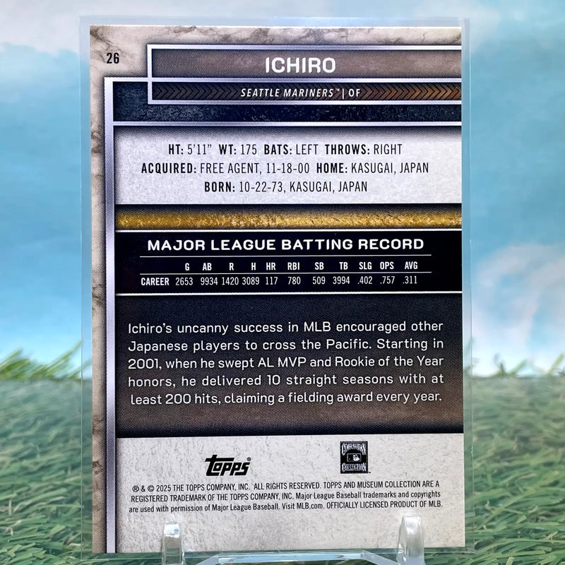 2025 Topps Museum Collection #26 Ichiro Seattle Mariners - Baseball Card Single