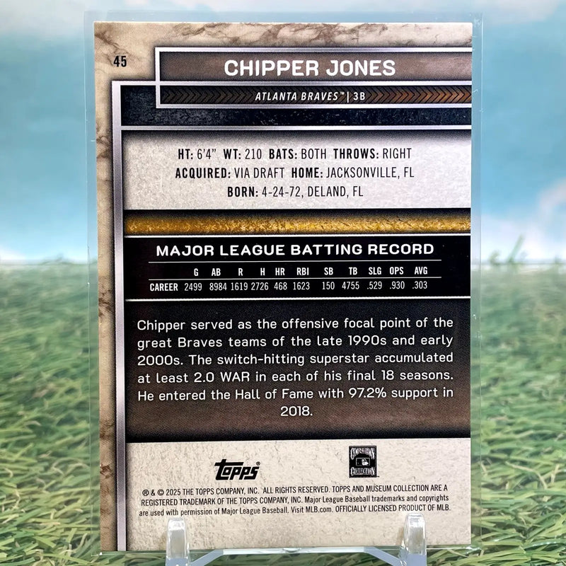 2025 Topps Museum Collection Baseball Chipper Jones #45 Atlanta Braves - Baseball Card Single