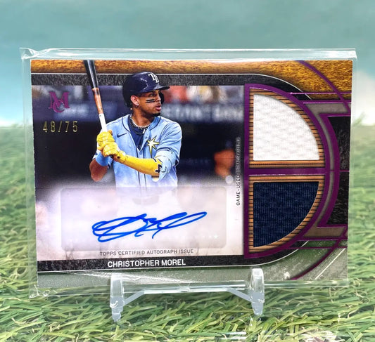 2025 Topps Museum Collection Christopher Morel Auto Dual Patch /75 - Baseball Card Single