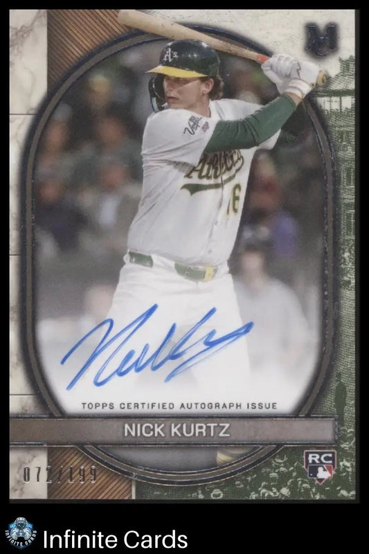 2025 Topps Museum Collection NICK KURTZ #AA-NK #/199 SN RC AU Athletics RC - Baseball Card Single