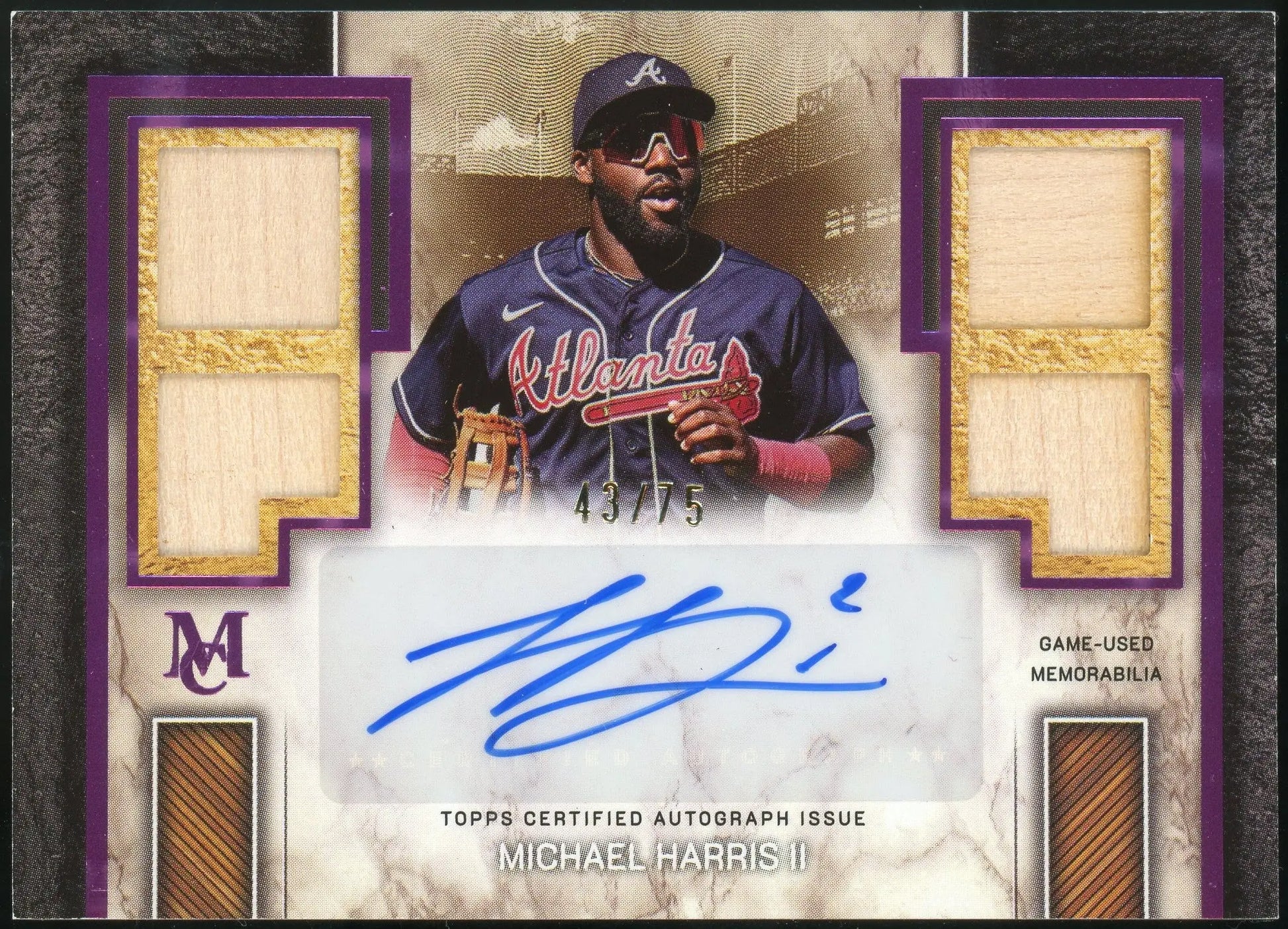 2025 Topps Museum Collection #SPQRA-MH Michael Harris II Pink Sapphire /75 Auto - Baseball Card Single
