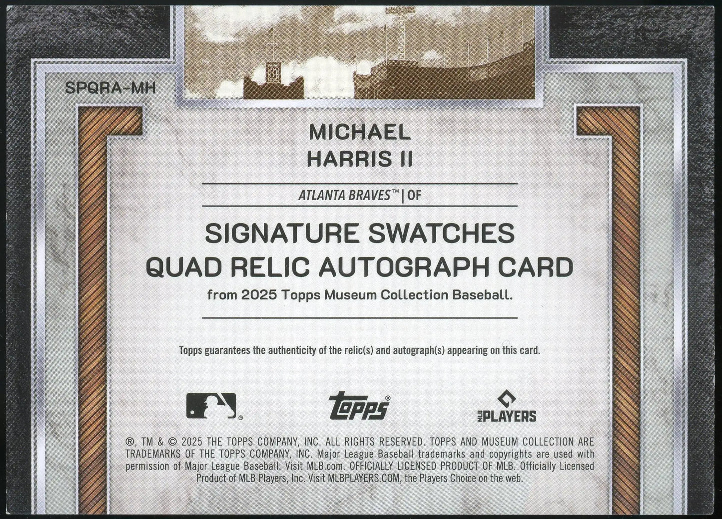 2025 Topps Museum Collection #SPQRA-MH Michael Harris II Pink Sapphire /75 Auto - Baseball Card Single