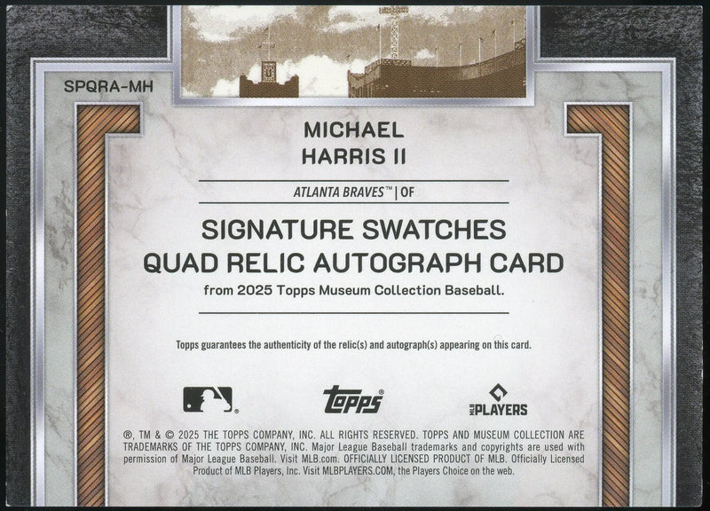 2025 Topps Museum Collection #SPQRA-MH Michael Harris II Pink Sapphire /75 Auto - Baseball Card Single