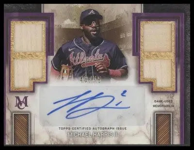2025 Topps Museum Michael Harris II #SPQRA-MH Sig Swatch Quad Pink Sapphire #/75