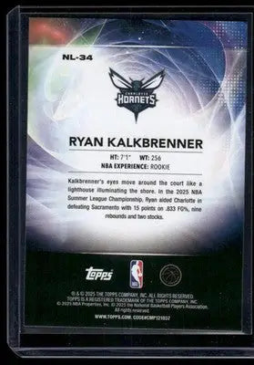 2025 Topps No Limit Ryan Kalkbrenner #NL-34 RC Basketball - Basketball Card Single