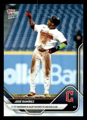 2025 Topps Now #128 Jose Ramirez 1st 3rd Baseman to 250/250 Club - Baseball Card Single