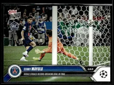 2025 Topps Now #164 Senny Mayulu Rookie Strikes Record Breaking Goal - Soccer Card Single