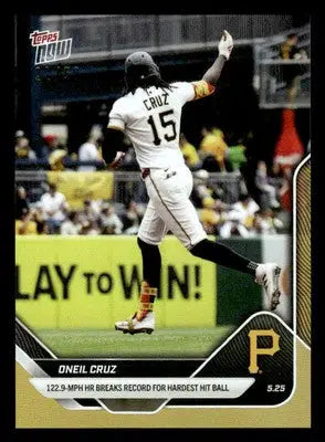 2025 Topps Now #212 Oneil Cruz 122.9 MPH HR Breaks Records - Gold #/50 - Baseball Card Single