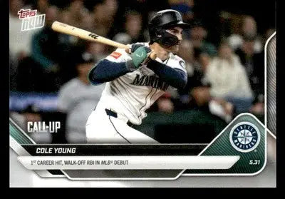 2025 Topps Now #243 Cole Young 1st Career Hit - Walk Off RBI - Baseball Card Single