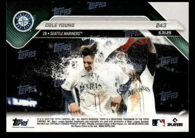 2025 Topps Now #243 Cole Young 1st Career Hit - Walk Off RBI - Baseball Card Single