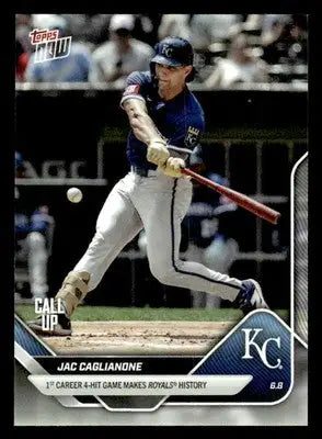 2025 Topps Now #275 Jac Caglianone 1st Career 4 Hit Game Makes Royals History - Baseball Card Single