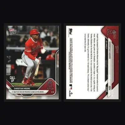 2025 Topps NOW #304 Christian Moore Angels RC 1st MLB Hit Bronx - Baseball Card Single