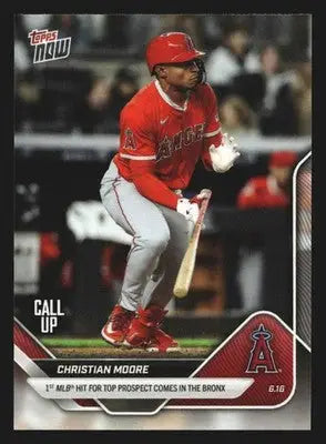 2025 Topps NOW #304 Christian Moore Angels RC 1st MLB Hit Bronx - Baseball Card Single