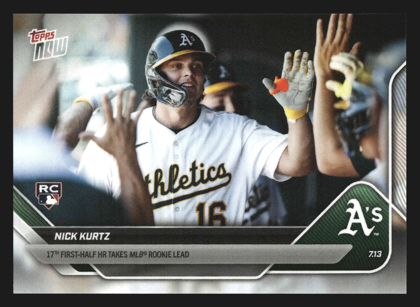2025 Topps NOW #424 Nick Kurtz Athletics RC 17 1st-Half HR Lead