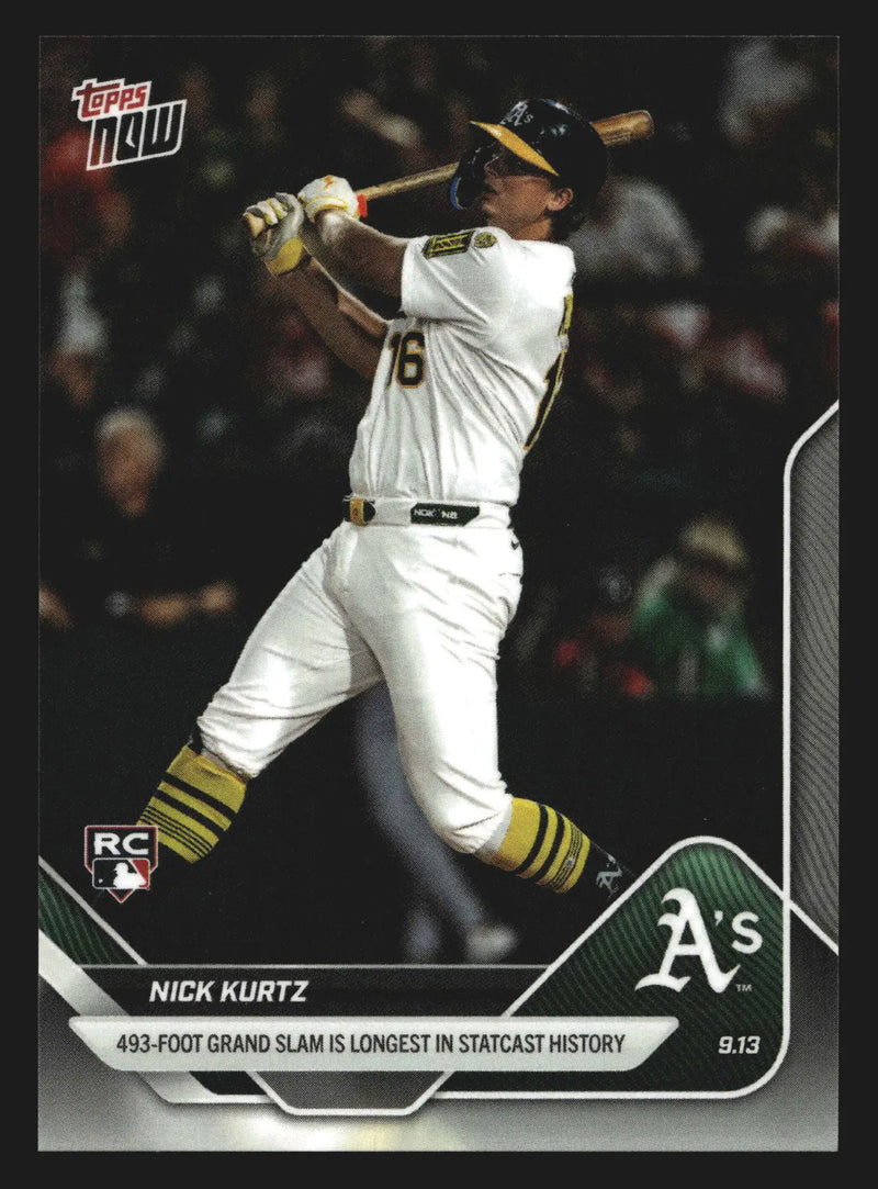 2025 Topps NOW #711 Nick Kurtz A’s RC 493-Foot Grand Slam