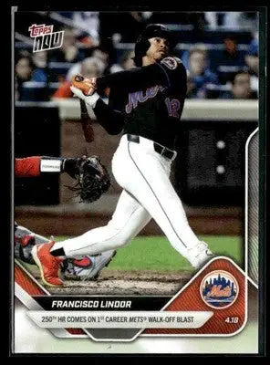 2025 Topps Now #81 Francisco Lindor 250th Career Walk-Off HR - Baseball Card Single
