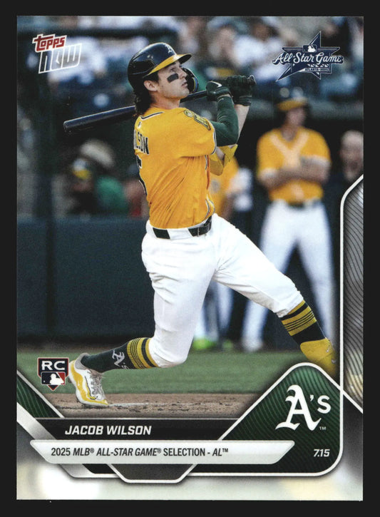 2025 Topps NOW #ASG-JW Jacob Wilson Athletics RC MLB All-Star Game Selection AL - Baseball Card Single