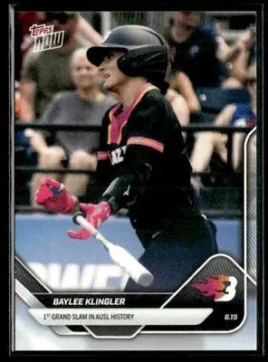 2025 Topps Now AUSL #8 Baylee Klingler 1st Grand Slam in AUSL History - Baseball Card Single