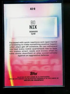 2025 Topps Now Bo Nix #AI-9 Football - Football Card Single