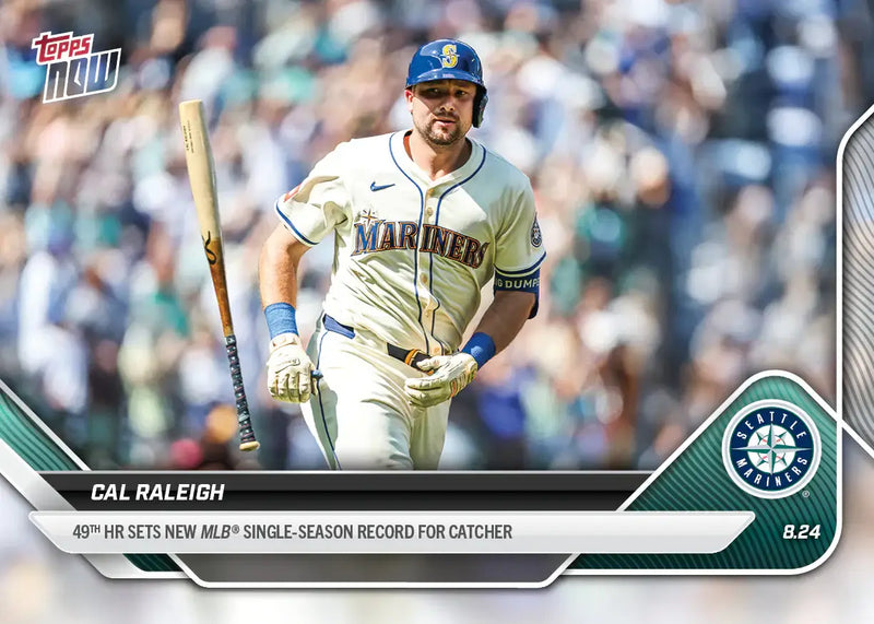 2025 Topps Now Cal Raleigh Card 604 49th HR - Baseball Card Single