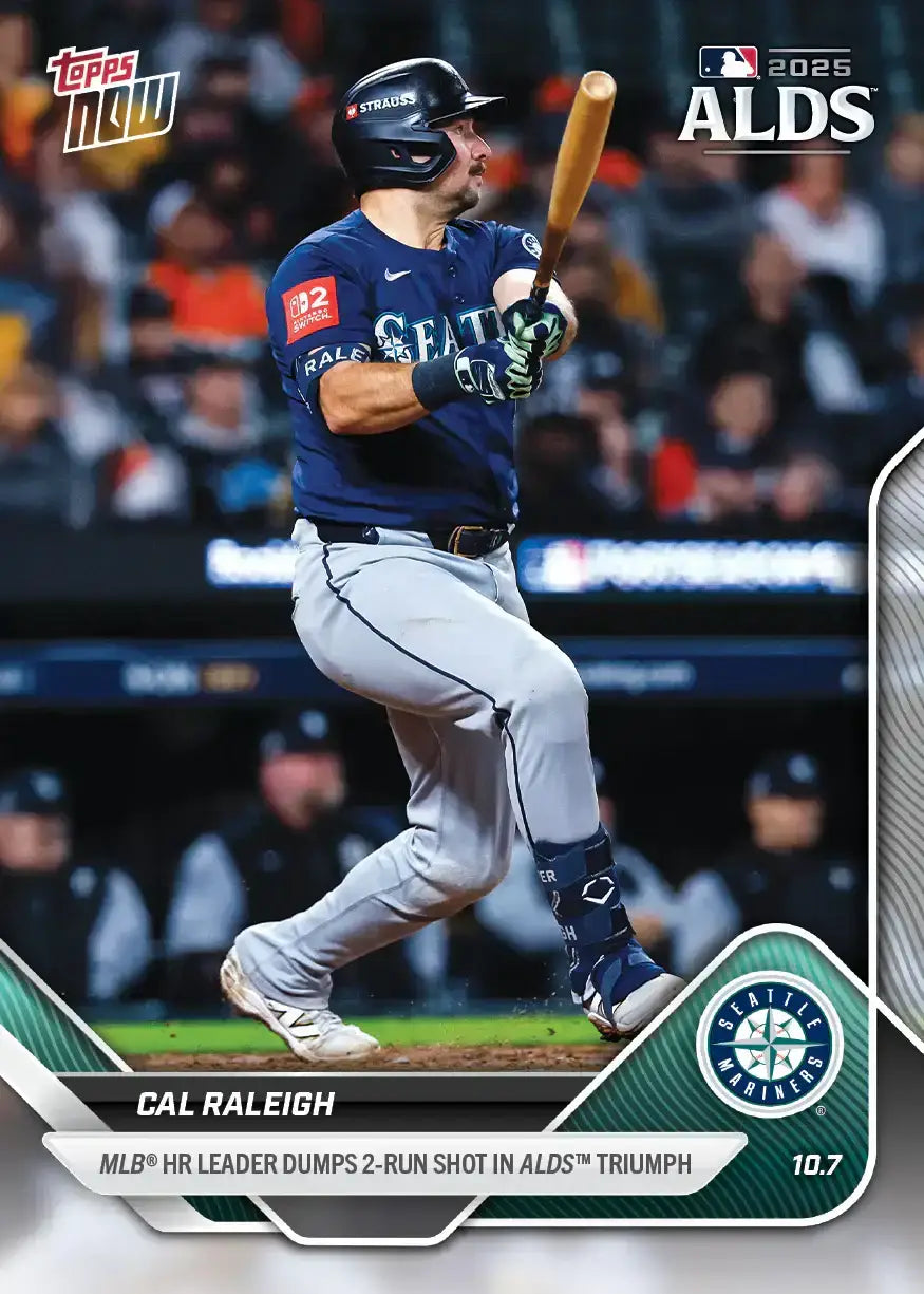 2025 Topps Now Cal Raleigh Card 836 MLB HR Leader Dumps 2-Run Shot - Baseball Card Single