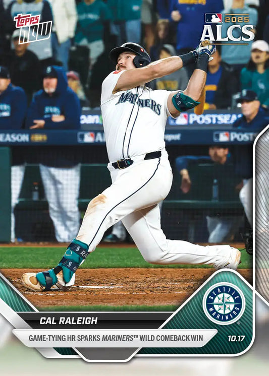2025 Topps Now Cal Raleigh Card 881 Game-Tying HR Mariners ALCS Game 5 Win - Sports Cards - Baseball Single