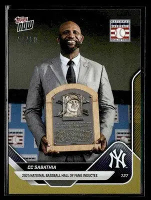 2025 Topps Now CC Sabathia #473 Gold Foil SN #/50 New York Yankees