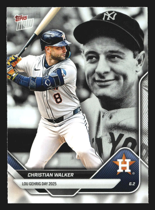 2025 Topps NOW Christian Walker #LGD-CW Astros Lou Gehrig Day - Baseball Card Single