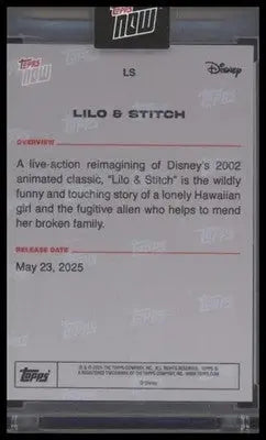 2025 Topps Now Disney #LS Lilo & Stitch - Non-Sports Card Single