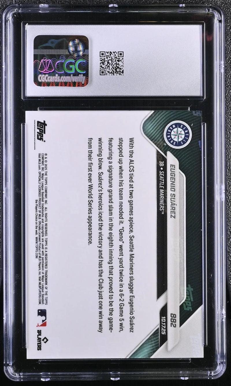 2025 Topps Now Eugenio Suarez Card 882 Gold 13/50 CGC 8.5 NM/Mint+ - Baseball Card Single