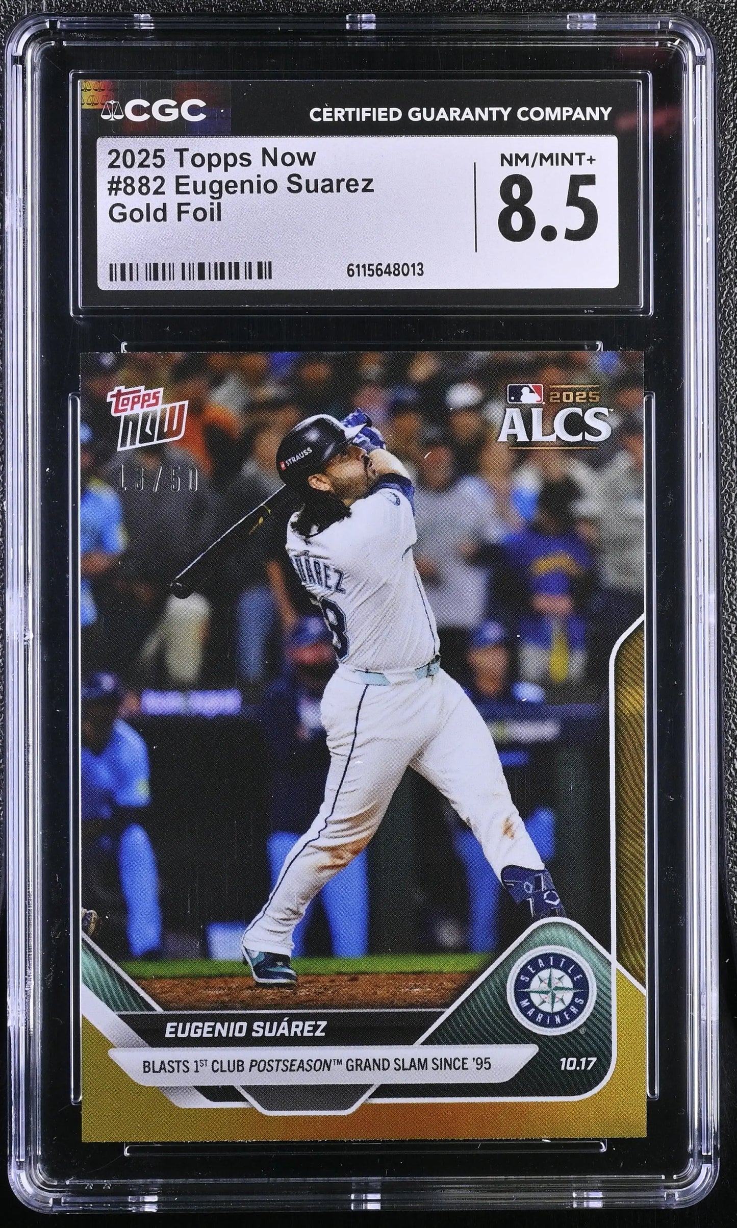 2025 Topps Now Eugenio Suarez Card 882 Gold 13/50 CGC 8.5 NM/Mint+ - Baseball Card Single