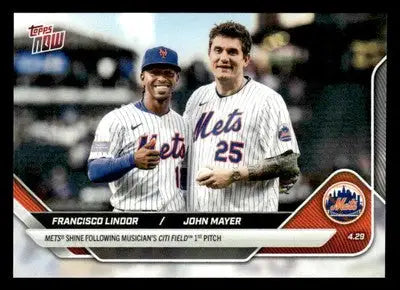 2025 Topps Now #FLJM Francisco Lindor / John Mayer John Mayer 1st Pitch - Baseball Card Single