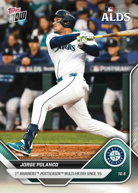 2025 Topps Now Jorge Polanco Card 829 1st Mariners Postseason Multi-HR Day - Baseball Card Single