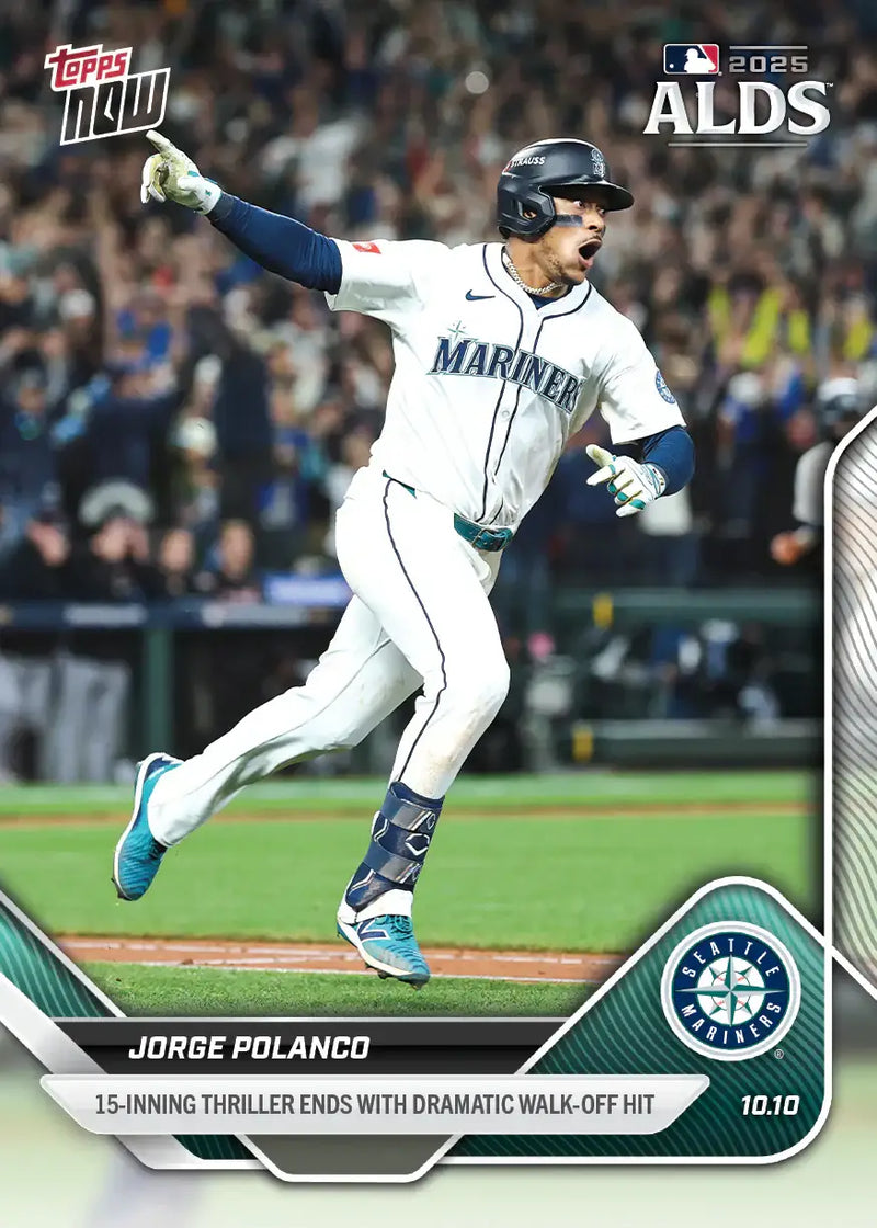 2025 Topps Now Jorge Polanco Card 853 15-Inning Thriller Seattle Mariners - Baseball Card Single