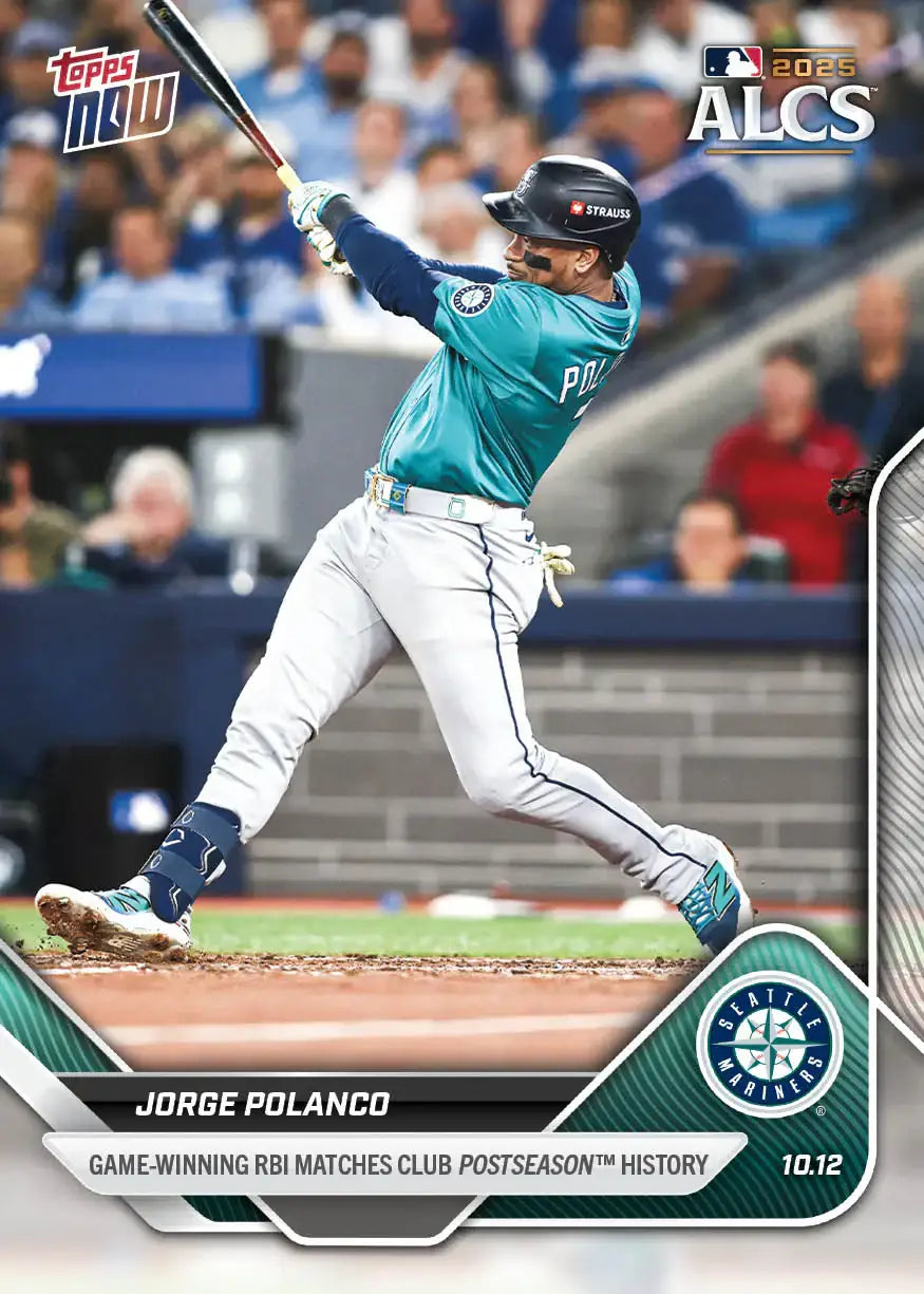 2025 Topps Now Jorge Polanco Card 861 Game Winning RBI Seattle Mariners - Baseball Card Single