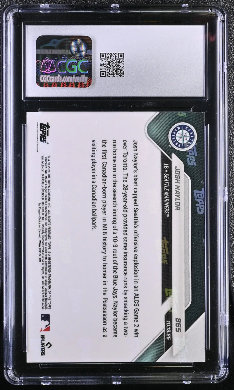 2025 Topps Now Josh Naylor Card 865 Orange Foil 15/25 CGC 7.5 NM+ - Baseball Card Single