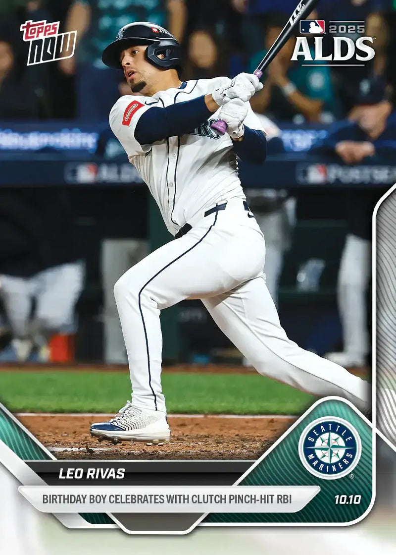 2025 Topps Now Leo Rivas Card 852 Birthday Boy Celebrates Pinch-Hit RBI - Baseball Card Single