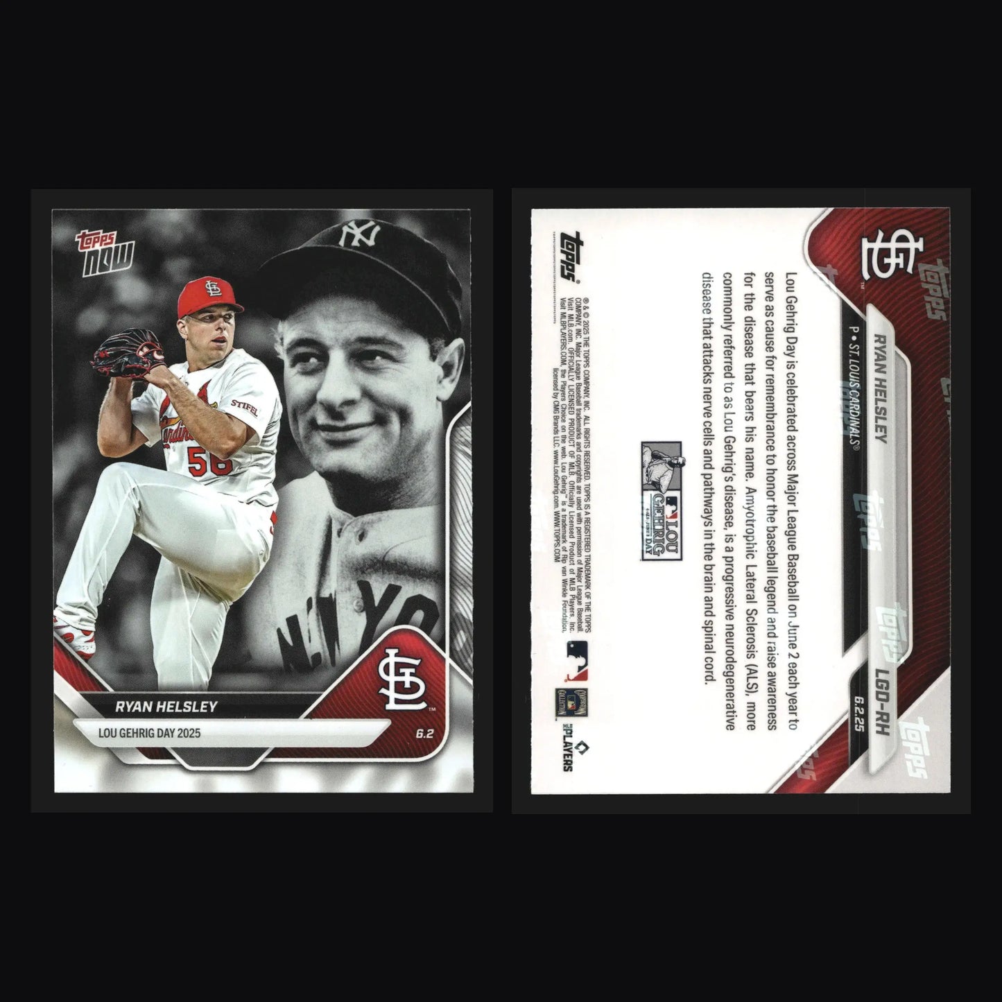 2025 Topps NOW #LGD-RH Ryan Helsley Cardinals Lou Gehrig Day 2025 - Baseball Card Single