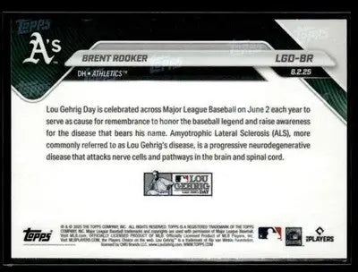2025 Topps Now Lou Gehrig Day: Presented by Sarah Langs #LGD-BR Brent Rooker - Baseball Card Single